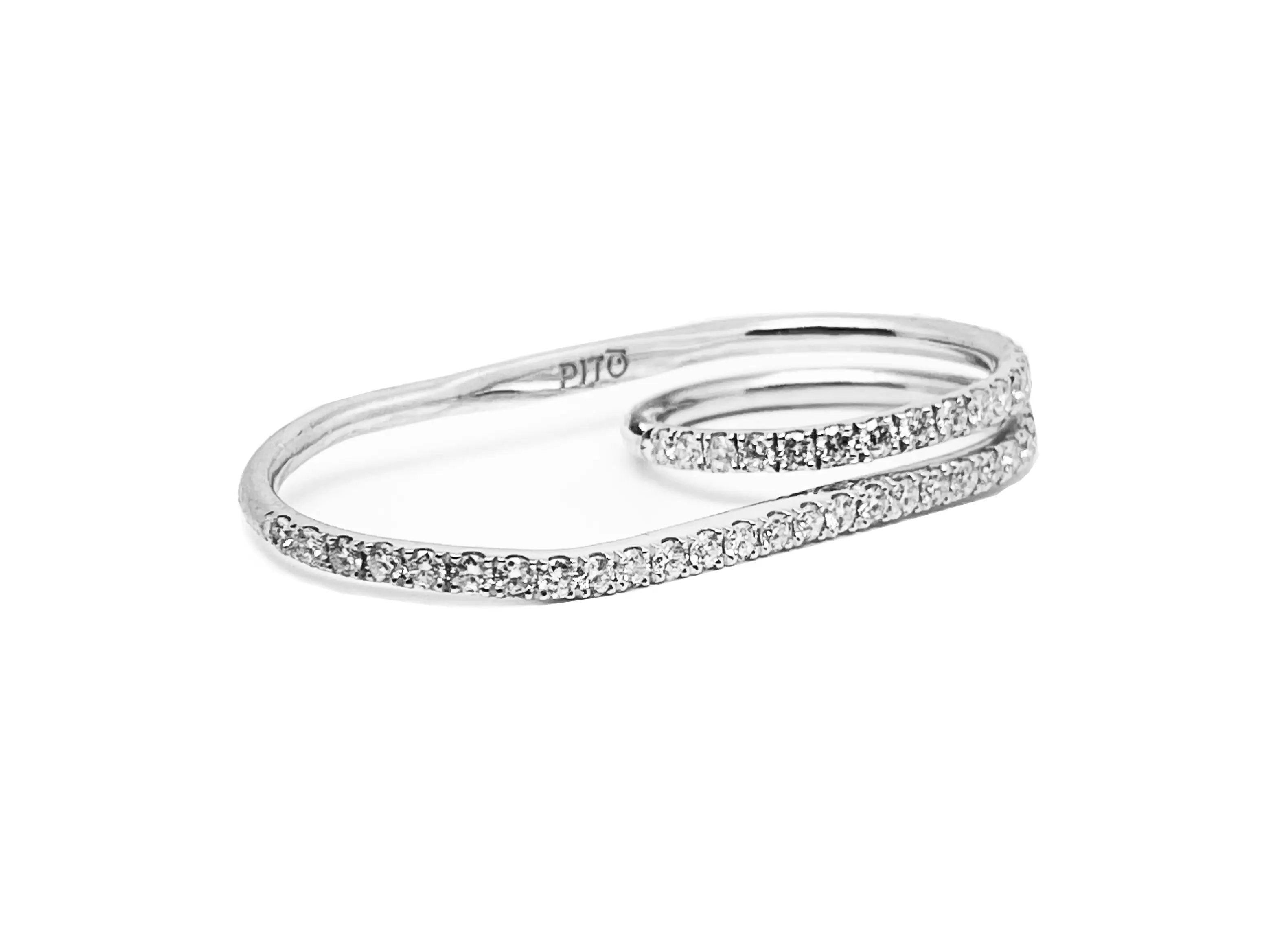 Rope Diamond, anello con diamanti, 100% Made in Italy